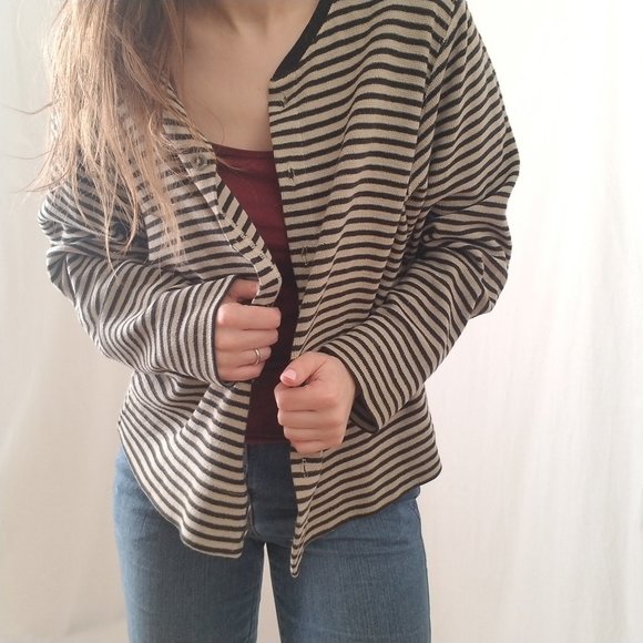 L.L. Bean Sweaters - L.L. Bean Striped Button Down 100% Cotton Cardigan